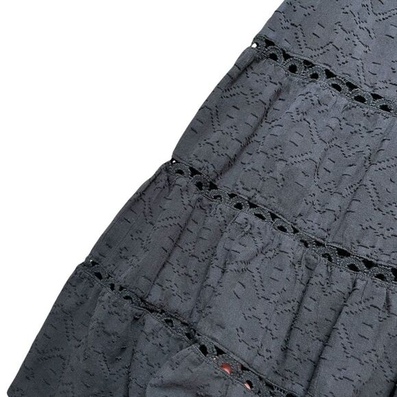 ANTHROPOLOGIE Ismene Black Tiered Sleeveless Textured Dress Size XL - Picture 6 of 7